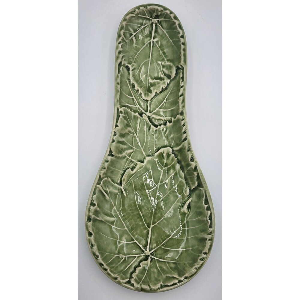 Vintage ~ Portugal Olfaire Raised Texture Leaf Spoon Rest
